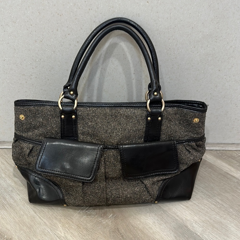 Ann Taylor Loft Handbag-Woven body & brown leather handle